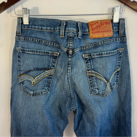 Lucky Brand Blue Denim Jeans Womens Size 28 Bootleg Worn-In Detailed Pockets - Picture 6 of 6
